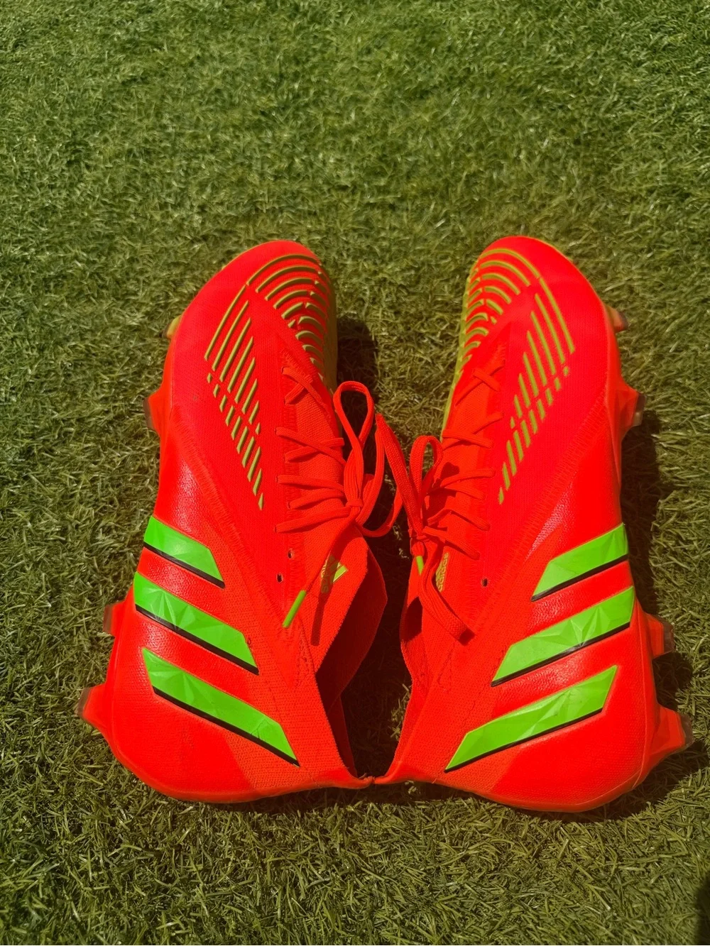 Adidas predator elite .1FG Cleats with orange & Neon Green Accents